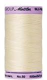 Mettler Silk-Finish Solid Cotton Thread, 547 yd/500m, Antique White