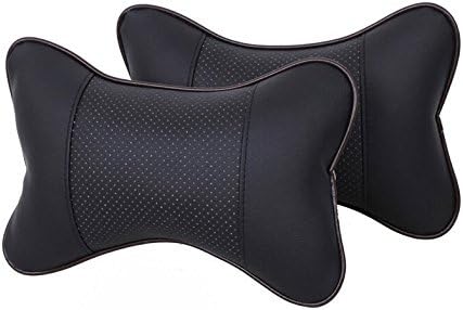 2PCS Car Neck Pillow (Soft Version) Lovely Breathe Car Auto Head Neck Rest Cushion Headrest Pillow Pad Black