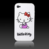 Hello Kitty Embossed White "Flexa" silicone case cover for Apple iPhone 4