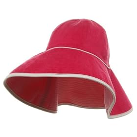 UV Ladies Reversible Terry Cloth Wide Brim Hat - Hot Pink Lt Pink