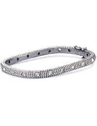 Moritz Glik "New Wave" Oxidized Silver and Rosecut Diamond Bracelet