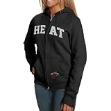 NBA '47 Brand Miami Heat Ladies Pep Rally Full-Zip Hoodie - Black (X-Large)