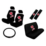 11 Piece Auto Interior Gift Set - Spring Red Ladybugs - A Set of 2 Seat Covers, 1... 