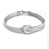 MILLE LUCCI: *ITALIAN LOVE KNOT 8" STERLING SILVER BRACELET*