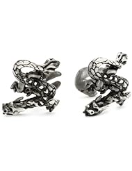 ROTENIER "Atelier" Sterling Silver Chinese Dragon and Flame Cufflinks