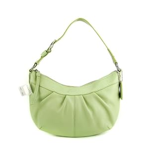 COACH Soho Pleated Hobo Shoulder Bag Handbag in Magenta or Sage Leather F13730