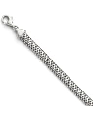 Leslies Sterling Silver Polished Mesh Bracelet Length 7.5"