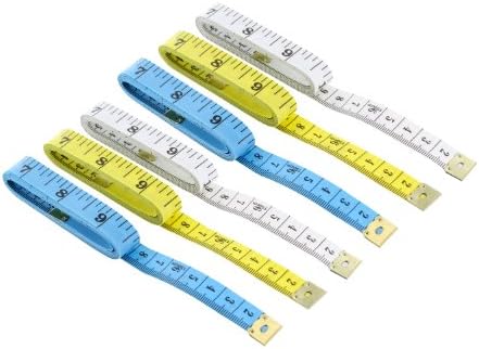 Junipers Sewing Craft Soft Vinyl 60" Tape Measures, Assorted Colors, Pack of 6