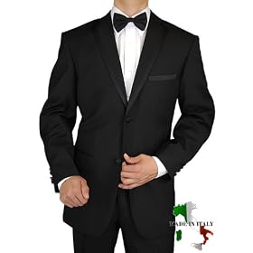 Giorgio Mens Tuxedo Suit Made in Italy Two Button 2pc Notch Lapel Merino Wool 150s High Twisted Wrinkle and Stain Resistant All Season Use Black 41o%2BlTh zcL. AA280 Giorgio Mens Tuxedo Suit Made in Italy Two Button 2pc Notch Lapel Merino Wool 150s High Twisted Wrinkle and Stain Resistant All Season Use Black