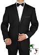 Giorgio Men's Tuxedo Suit Made in Italy Two Button 2pc Notch Lapel Super Fine150s High Twisted Wrinkle and Stain Resistant All Season Use Black