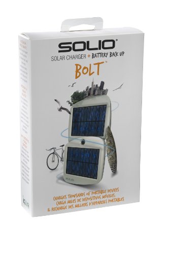 Solio Bolt Battery Pack + Solar Charger (Pearl White)