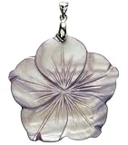 Mother of Pearl Pendants-Flower 1PK/Blk/Crystal