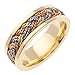Tricolor Braided Handmade Wedding Band in 14k Gold title=