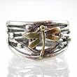 Dragonfly Band Ring in Sterling Silver and Gold - sizes 5, 6, 7, 8 and 9, #8742