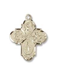Gold Filled 4-Way Pendant Gold Filled Lite Curb Chain Pendant Medal