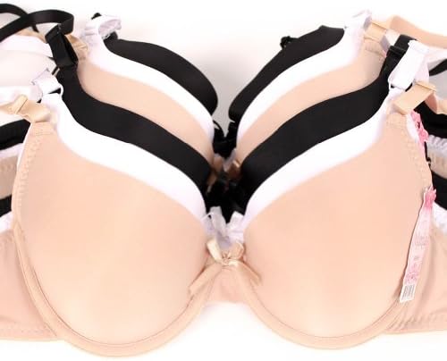 MaMia Women's 6 Basic Color Bras Lot