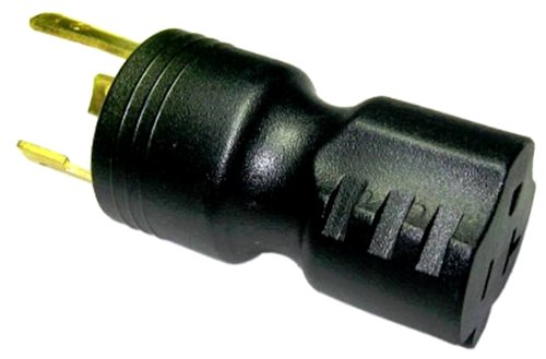 Conntek Twist Lock Adapter with 30 Amp 125 Volt Male Plug To 15/20 Amp Straight Blade Female Connector