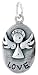 Sterling Silver Guardian Angel (LOVE) Inspirational Pendant, 3/4" (19mm) tall