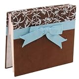 Malden International Carribe Embroided Collection, Postbound Photo Album, Holds 40 5 x 7 Photos, 1 per Page, Basic Brown with Design