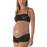 Eve Alexander Maternity Lace Bralette and Boyshort Set - Black