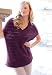 Jessica London Plus Size Airy Cotton V-Neck Sweater Wild Plum,22/24