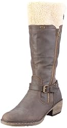 Rieker Bernadette 93752-25, Damen Stiefel, Braun (kaffee/beige 25), EU 41