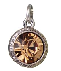 Beaucoup Designs Swarovski Crystal Birthstone Charm - November Yellow Topaz