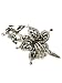 Fashion Hair Accessory ~ Clear and Black Crystal Silvertone Flower Hair Clip