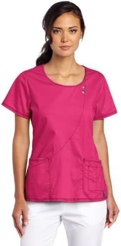 Dickies Scrubs Women's Gen Flex Junior Fit Contrast Stitch Round Neck Top