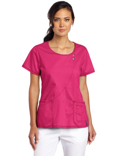 Dickies Scrubs Women's Gen Flex Junior Fit Contrast Stitch Round Neck Top