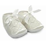 Baby Unisex Christening Shoes in White with Lace (Special Occasions) (Size 3: 12-18 months)