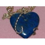 Lapis Lazuli Heart Shaped Pendant with 14k Gold Entwine and Bail plus Matching 22" 14k Gold Chain Included