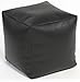 Stylish Black Faux Leather Beanbag Cube Foot stool Bean bag pouffe
