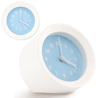 DecoMates Non-Ticking Silent Small Wall & Desk Alarm Clock - Mod (Baby Blue)