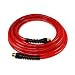 Coilhose Pneumatics PFE41004TR Flexeel Reinforced Polyurethane Air Hose, 1/4-Inch ID, 100-Foot Length with (2) 1/4-Inch MPT Reusable Strain Relief Fittings, Transparent Red
