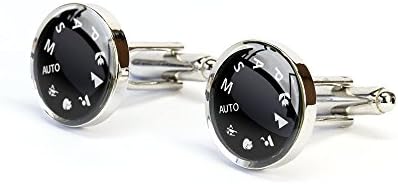 Handmade camera mode dial cufflinks -camera mode button cuff links - gift for boyfriend - gift for husband - silver - wooden box