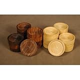 Worldwise Imports Sheesham/Boxwood 1.5in Checkers Pieces (24)