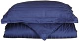 250 Thread Count Cotton Double Dobby Stripe Duvet Set, Twin, Navy