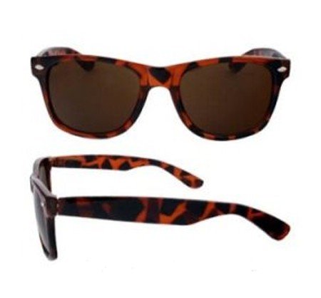 Tortoise Shell Classic Wayfarer Style Vintage Retro 80's Sunglasses + Case