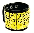 YELLOW PAINT SPLATTER PYRAMID STUD LEATHER BRACELET