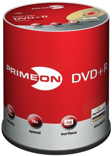 PRIMEON DVD+R 16X 120min / 4,7GB LightScribe Version 1.2 100er Spindel Preisvergleich