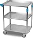 Carlisle UC5031524 Stainless Steel Utility Cart, 500-lb. Capacity, 32.5" x 15.5 x 27", 3 Shelf