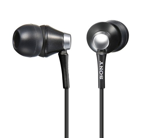 SONY MDR-EX75/BQ EX Earbuds Headphones with Hi-Sensitivity Driver (Black)