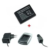 Kit Chargeur (secteur + voiture) + Batterie DMW-BCG10 pour Panasonic Lumix DMC-TZ6, TZ7, TZ8, TZ9, TZ10, TZ18, TZ20, TZ22, TZ65, ZR1, ZR3, ZS1, ZS3, ZS5, ZS6, ZS7, ZS8, ZS10, ZX1, ZX3