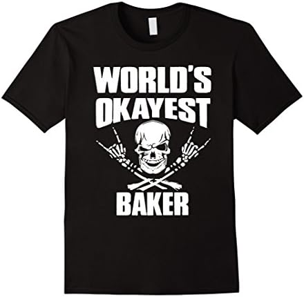 Men's Bakers Shirt - World's Okayest Baker Shirt Large Black