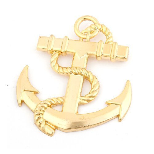 Ton Or Motif ancre embl&egrave;me Badge Sticker Autocollant 3D pour voiture v&eacute;hicule