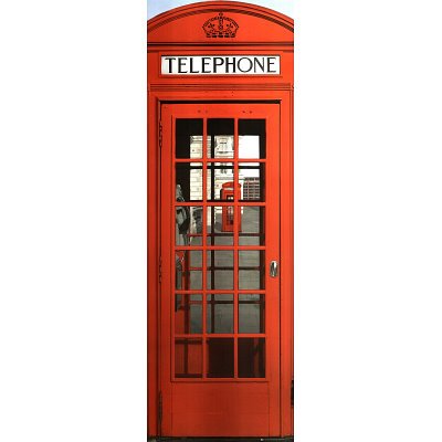 Red London Telephone Booth Door Poster 21x62 Art 18589 Collections Door Poster Print, 20x62