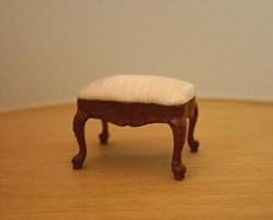 Walnut Handcarved Piano Stool - Dollhouse Miniature