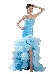 Beaded  Asymmetric Organza/Satin Cocktail Evening Dress/Homecoming Dress/Prom Dress  With Ruffles