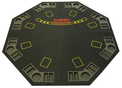Black 4-Fold Octagon Poker/Blackjack Table Top